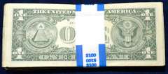 Pack of One Hundred Circulated One Dollar Silver Certificates