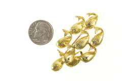 18K Yellow Gold Retro Whale Cluster Sapphire School of Fish Pin/Brooch