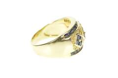 14K Yellow Gold 1.48 Ctw Princess Sapphire Diamond Band Ring