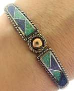 Sterling Silver Turquoise And Lapis Bracelet        Bracelet