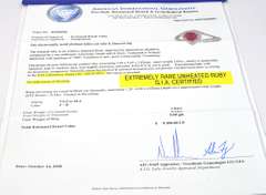 Rare GIA Certified Unheated Ruby & Diamond Platinum Ring