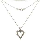 Charming Open Heart Diamond White Gold Necklace