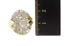 10K Yellow Gold Diamond Encrusted Cluster Statement Ring