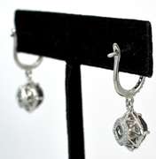 14K White Gold Black & White Diamond Earrings