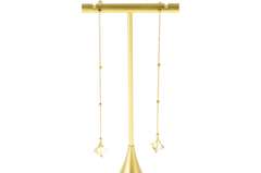18K Yellow Gold Faceted Citrine Flower Dangle Drop Chain Earrings