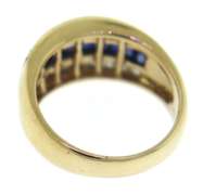 Round Brilliant Cut Diamond and Sapphire Channel Set Ring