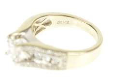 14K White Gold 0.99 Ctw Princess Diamond Engagement Ring