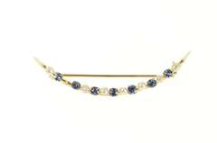 14K Yellow Gold Victorian Pearl Iolite Moon Statement Pin/Brooch