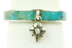 Silpada Sterling Turquoise Band Ring with Charm, 8.25