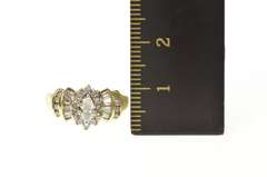 14K Yellow Gold 0.68 Ctw Marquise Diamond Halo Engagement Ring