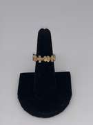 Sterling Silver & Gold Flower Band Ring