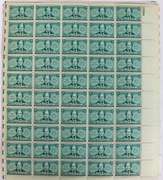 $75 Face Value In Mint Full Gum 3 Cent US Comm Sheets