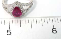 Rare GIA Certified Unheated Ruby & Diamond Platinum Ring