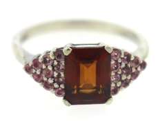 Sterling Silver Red Garnet Ring