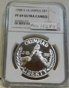 1988-S Olympics Sil PRF Dol NGC PF69UC