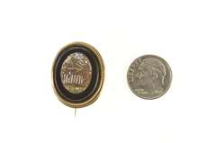 14K Yellow Gold Ornate Scene Italian Micro Mosaic Inlay Pin/Brooch