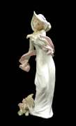 Springtime Stroll with Pup 12inc Porcelain Figurine