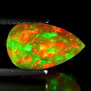 Vibrant 2.03ct floral pattern semi-black Opal