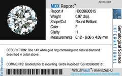 GSI Certified Diamond Engagement Ring