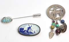 Lot of 3 Sterling Silver Pins