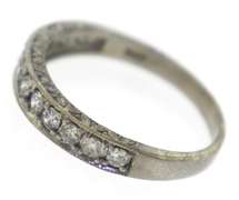 Choice White Gold .50ctw MilGrain Shared Prong Ring