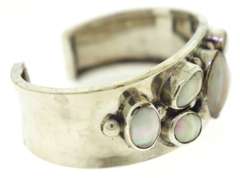 Nakai Navajo Sterling Silver Mop Cuff Bracelet