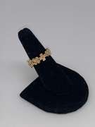 Sterling Silver & Gold Flower Band Ring