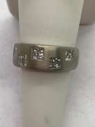 Ladies 14K Princess Cut Diamond Brushed Band
