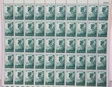 $75 Face Value In Mint Full Gum 3 Cent US Comm Sheets