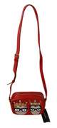 DOLCE & GABBANA  Red Crown Men Patch Crossbody Borse GLAM Leather Bag