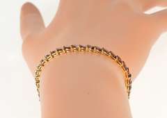 14K Yellow Gold Marquise Garnet Encrusted Fancy Tennis Bracelet