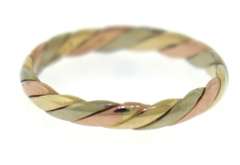Simple 14kt Tri-Color Gold Twisted Band