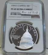 1994-S Capitol Sil PRF Dol NGC PF69UC