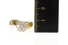 10K Yellow Gold 0.42 Ctw Retro Diamond Bypass Engagement Ring