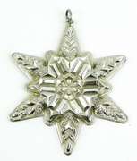1970 Gorham Sterling Snowflake Christmas Ornament
