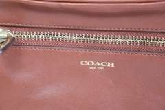 Coach Brown Leather Gold Tone Chain Purse