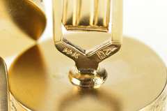 14K Yellow Gold Ornate Round Floral Grape Bunch Design Cuff Links