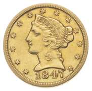 1847 $5.00 Liberty Head Gold Half Eagle