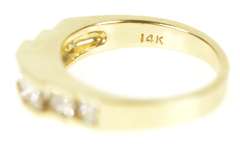 14K Yellow Gold 0.85 Ctw Princess Diamond Wedding Band Ring