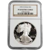 1992 S Proof NGC 69 Ultra Cameo Silver Eagle