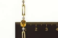 10K Yellow Gold Oval Citrine Diamond Accent Bar Link Tennis Bracelet