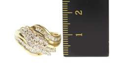 10K Yellow Gold 0.72 Ctw Round & Baguette Diamond Band Ring