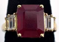 Ruby & Topaz Cocktail Ring in Yellow Gold