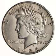1934-S Peace Silver Dollar - Near Uncirculated