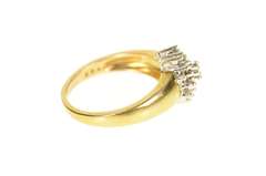 10K Yellow Gold 0.37 Ctw Round Diamond Cluster Statement Ring
