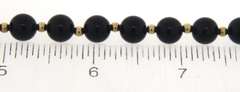 Black Onyx and Gold Beaded Necklace