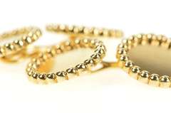 14K Yellow Gold Tiffany & Co. Round Scalloped Trim Men's Cuff Links