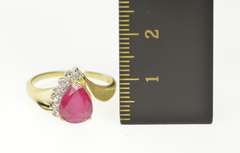 14K Yellow Gold 2.69 Ctw Pear Natural Ruby Diamond Engagement Ring