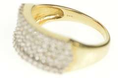 14K Yellow Gold Tiered Diamond Encrusted Pave Statement Band Ring