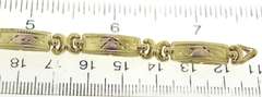 Simple Yellow Gold Etched Link Bracelet